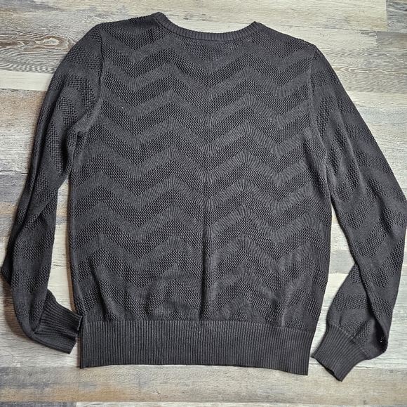 ModCloth Small Black Chevron Pattern Long Sleeve top - Picture 5 of 9